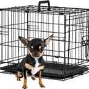 BestPet | Dog Crate | 18" | Black | Foldable Metal Kennel with Single Doors, Secure Slide-Bolt Latches, Leakproof Tray | Portable Dog Cage for Small Breeds | for Travel, Indoor & Outdoor Use