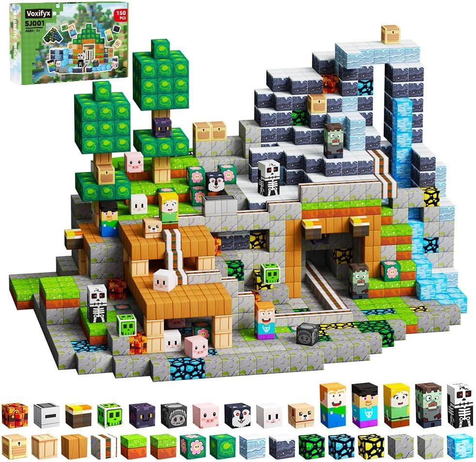 150PCS Magnetic Building Blocks Set Toys, Kids Classroom Magnet Blocks Toy for Toddlers STEM Learning, Construction Stacking Toy for Kids Boys and Girls Christmas Birthday Gifts (Green)