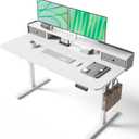 TRALT Electric Standing Desk 55 Inch Height with 2 Drawers-Adjustable Height Desk with Storage Shelf - Sit Stand Up Workstation (White, 55X24 Inches)