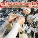 2 x Velvet Christmas Bows, Small Vintage Velvet Twist Tie Bows for Tree Wreath Craft Decoration, Khaki, 24 Pcs