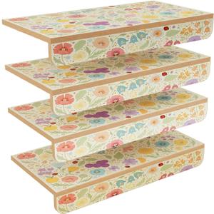 Wire Shelf Covers, Wooden Shelf Covers with Natural Wood Grain for Wire Shelving with Snap On Design, 24 x 12 Inch Shelfs Liner for Pantry, Kitchen, Closet, 4 Pcs