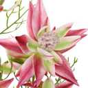 Hollyone 3Pcs Pink Artificial Flowers Silk 26.3" Fake Protea Flower with Long Stem Faux Flowers Arrangement Branch with 6 Heads for DIY Wedding Party Centerpiece Floral Bouquets Table Home Decor