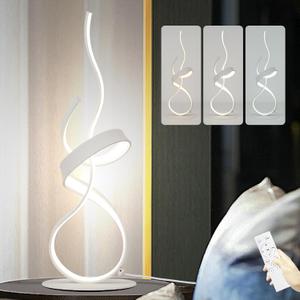 22inch 24W 2700LM Modern 3 Color Touch Dimmer LED Table Lamps with Remote Control for Bedroom, Living Room, Office, and Gaming Setup, Unique Gift Idea(White Seaweed)
