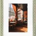 Golden State Art, 12X16 Ornate Finish Photo Frame with White Mat for 8X12 Picture & Real Glass, Color: Silver Beige