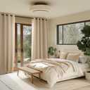 NICETOWN Beige Light Blocking Curtains 84 Inches Long 2 Panels for Living Room, Bedroom, Office Thermal Insulated Blackout Drapes Solid Grommet Noise Reducing Window Curtains, W40