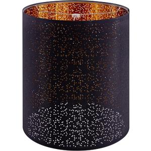 Wellmet Blackgold Drum Lampshades, Easy Assembly Required Replacement Lamp Shades, Fabric Lampshades for Table Lamps Floor Lamps, Metal Spider Fitter, 14"x14"x17"