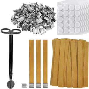 301Pcs Wood Wicks for Candles Making,Wooden Candle Wicks,with Trimmer Natural Crackling Wooden Wicks for DIY Candle Making