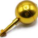 3" Flag Pole Ball Topper Ornament, Weatherproof Flagpole Top Replacement, Fits Most In Ground Flag Poles, Trucks & Solar Lights, Gold Aluminum Anodized Finish