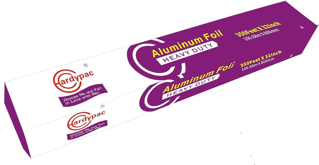32 Inch Extra Wide Heavy Duty Aluminum Foil Roll, 23 Micron Thick, 930SQFT, 32 Inch Width x 350 Feet, Commercial Catering, Industrial Grade grill foil, wide aluminum foil roll, Baking, Cooking BBQ