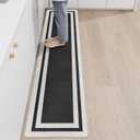 Anti Fatigue Kitchen Mat Long Kitchen Mats for Floor Non Slip Waterproof Kitchen Rug Kitchen Runner Kitchen Floor Mats Cushioned Anti Fatigue for Kitchen Sink Office Laundry 17.3" x 70.8" Black