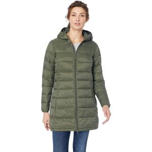 Amazon Essentials Women's Lightweight Water-Resistant Packable Puffer Coat Outerwear, -olive, XX-Large