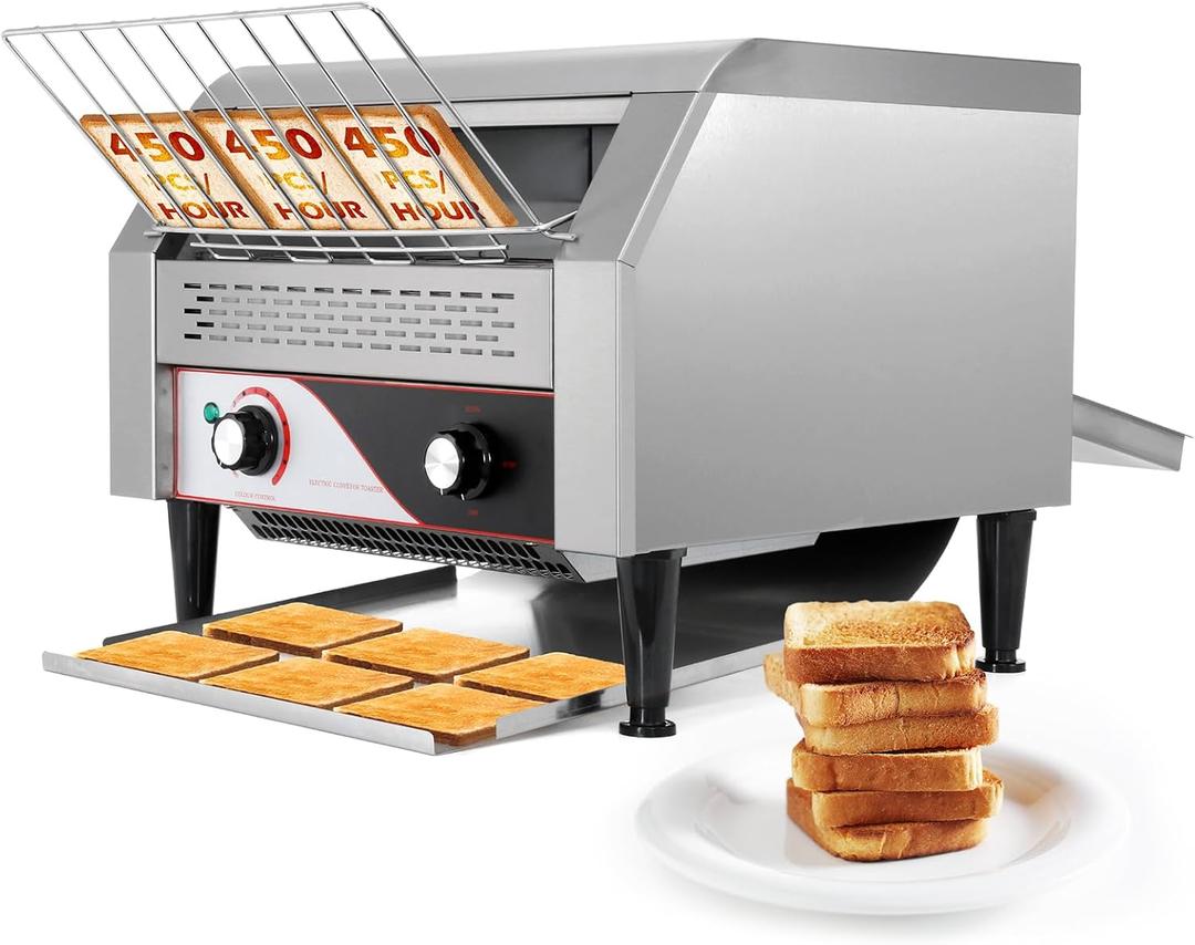 Commercial Conveyor Toaster 450 PCS/H Electric Belt Toaster
1900W Commercial Toaster Conveyor for Restaurant, Heavy Duty Stainless Steel Bun Rolling Toaster for Bagel