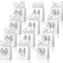 Tenare 12 Pcs Small Gift Bags Mini Metallic Paper Bag Bulk Tiny with Handle Tissue Paper for Gift Wrap Mother's Father's Day Birthday Graduation Party(4 x 2.75 x 4.5 Inch,White Silver)