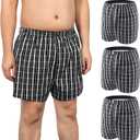Incontinence Underwear for Men Washable 3 Pack Mens Leakproof Underwear with Front Fly for Bladder Leakage Protection Instant Absorbency Mens Incontinence Boxers (2X-Large, Black Plaid)