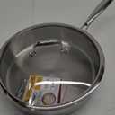 EWFEN 12 Inch Tri-Ply Stainless Steel Frying Pan, Deep Frying Pan with lids, Compatible with All Cooktops Up to 600, Induction Cooking Pan, Dishwasher and Oven Safe, Fast & Even Heat