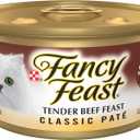 Purina Fancy Feast Tender Beef Feast Classic Grain Free Wet Cat Food Pate - (Pack of 24) 3 oz. Cans, Best by: September 2026
