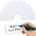 Availey 30 Pieces (5 x 3") - White Magnetic Dry Erase Labels - Reusable Strips for Classroom Home Office Garage Refrigerator Blank Writable Erasable Cards Name Tags Students Locker Shelf