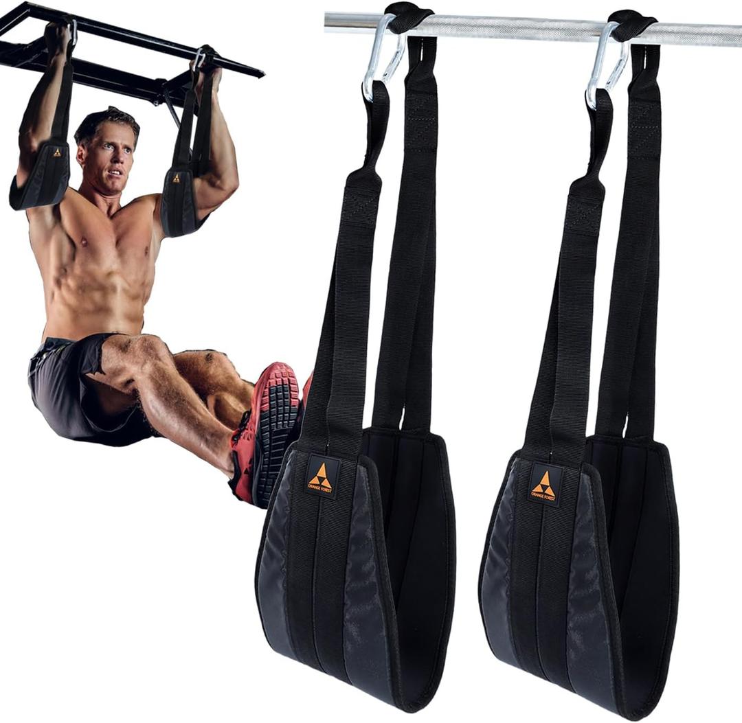 Hanging Ab Straps for Pull Up Bar (Pair), Rip Resistant Heavy Duty Ab Sling Straps Padded Arm Support Slings for Ab Workout, Leg Raises and Knee Ups, Pull Up Straps for Men Women