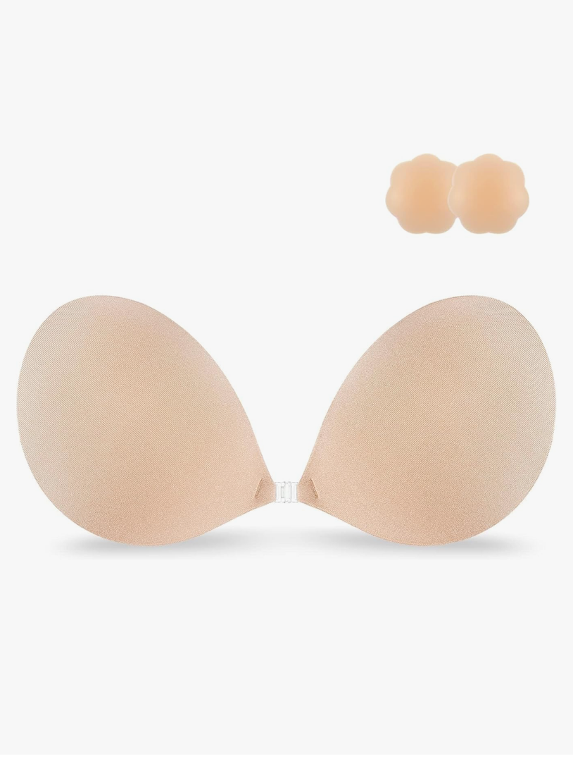 Niidor Adhesive Strapless Bra for Women Sticky Invisible Push up Silicone Bra for Backless Dress 2025 Upgraded Clasp Bras C
