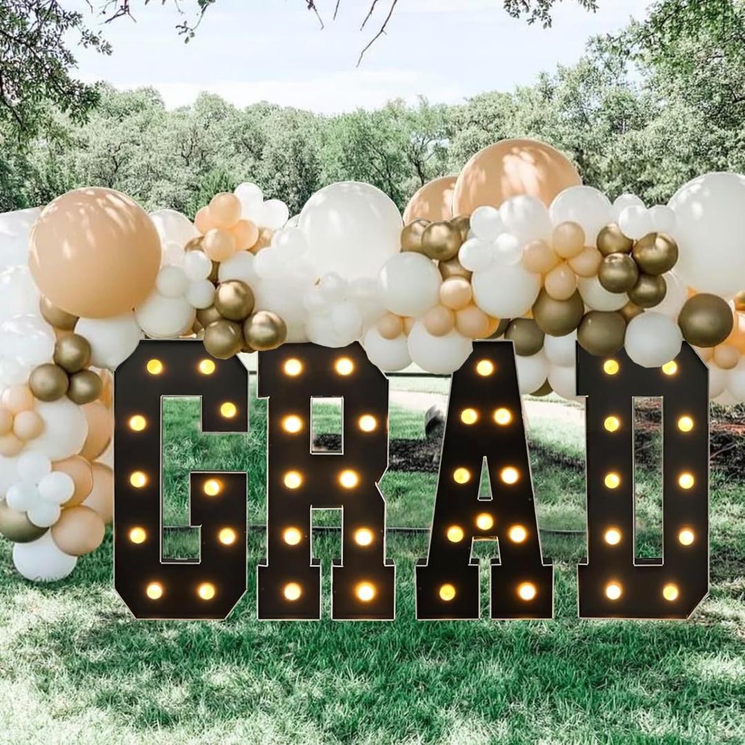 2026 Graduation Decorations  2.3FT Large PRECUT PROM Marquee Light Up Letters Kit  Mosaic Foam Board Sign  Class of 2026 Congrats Party Supplies for Kindergarten Preschool High School College