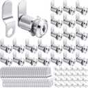 Kenning Set of 24 Cabinet Locks with Keys for Secure Drawer Mailbox RV Storage Box Replacement Lock, Zinc Alloy(1-1/8'' Cylinder Length, 0.9'' Max Panel Thickness)