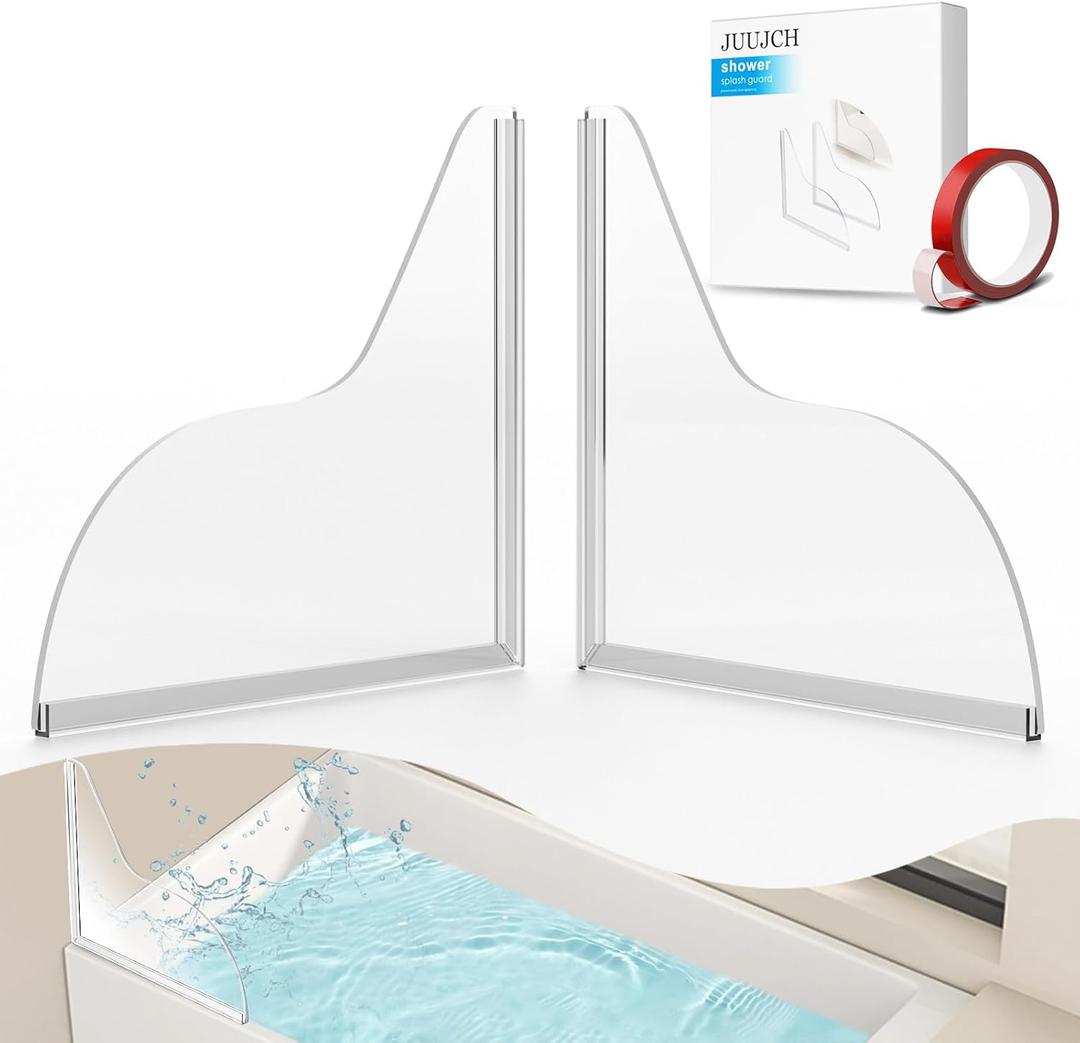 Shower Splash Guard for Bathtub - Tub Splash Guard-Shower Splash Guard for Tub-Tub Water Splash Guard-Bathtub Water Guards-Shower Water Blocker-Shower Guards to Keep Water in Shower - Clear 1 Set