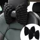 ppoiuff Neck Pillow for Car 2Pcs Headrest Both Side Breathable Fit for All Vehicles Universal Filled Fiber Cushion for Driving Office Soft Support (Black)