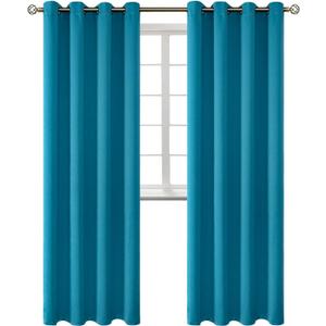 BGment Blackout Curtains - Grommet Thermal Insulated Room Darkening Bedroom and Living Room Curtains, Set of 2 Panels (52 x 108 Inch, Peacock Blue)