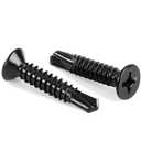 MewuDecor #12 x 1 Flat Head Self Tapping Screws Sheet Metal Screws, Stainless Steel 410, Black Finish, 100 PCS