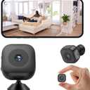 HD Mini Indoor Security Hidden Camera, for Indoor Securitywith App Control Motion Detection & Night Vision Wireless WiFi Rechargeable Pet Camera for Home/Office 24/7 Cycle Save Video Only