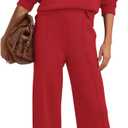 SENSERISE Womens Lounge Sets Sweatsuits 2 Piece Outfit Fall Matching Sweat Sets Airport Travel Outfit Tracksuit (Small, Red)
