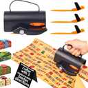 GOKALL Wrapping Paper Cutter, Paper Roll Cutter with Handle and Wheels, Suitable for Different Rolls and Papers, Include 3 Replaceable Blades, Christmas Gift Wrapping Tools, Black