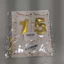 Gold Happy 15th Birthday Cake Decorations, Glitter 15th Birthday Cake Toppers Set and Numeral 15 Candles for Birthday Party Supplies, Heart Star Cupcake Decorations