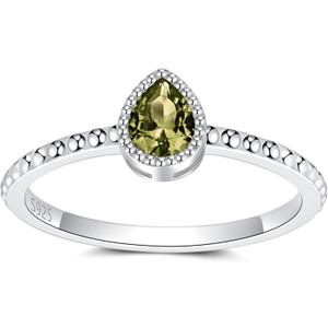 ZOEXUE Birthstone Rings for Women Teen S925 Sterling Silver Stacking Birthstones Ring Cubic Zirconia Teardrop Band Rings Birthday Jewelry Gifts for Mother Daughter Her
