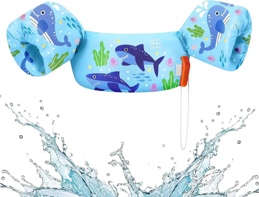 HeySplash Swim Vest for Kids, Toddler Pool Floaties Fit 22-30-40-50-60-66 Lbs, Children Puddle Swimming Jumper Jacket with Safety Buckle, Water Wing Arm Pool Float for Boat Swim Trainer Boy Girl 3-5-6