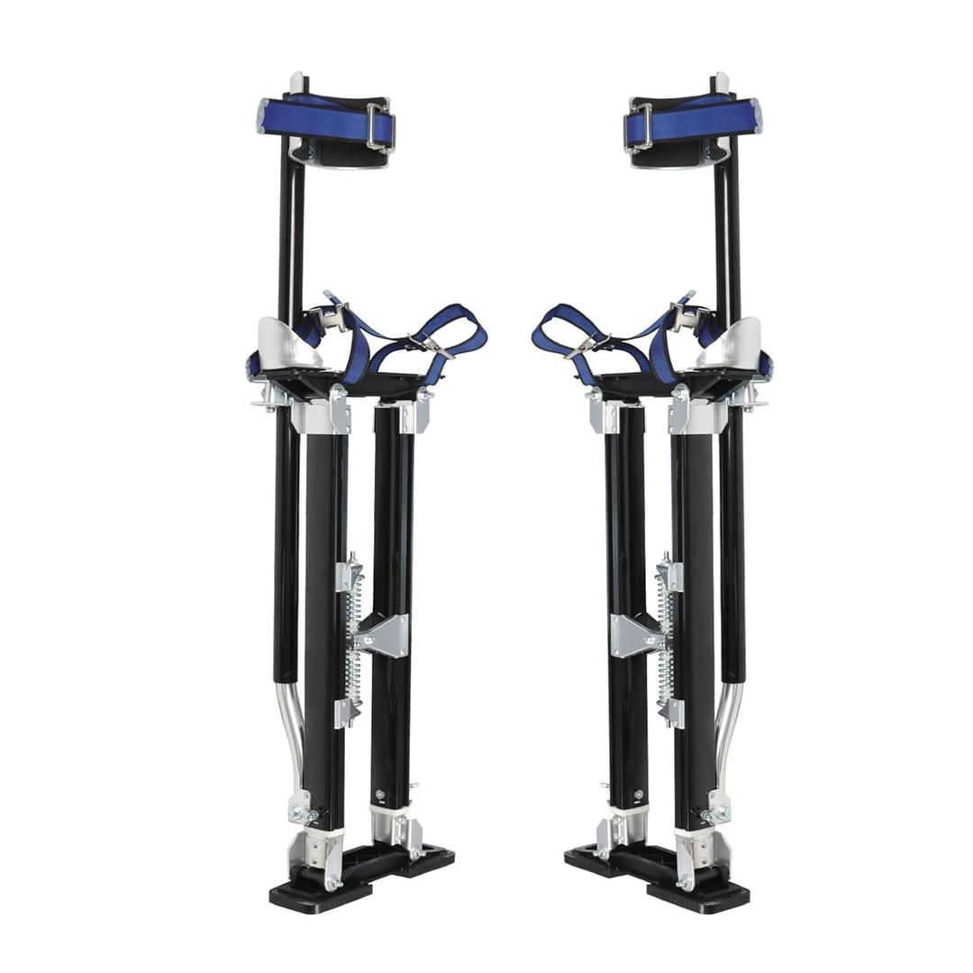 Nakkaa 24-40 Inch Adjustable Aluminum Drywall Stilts for Heavy-Duty Work | Black, Compatible with drywall taping, painting, cleaning high windows