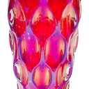 Unbreakable Flower Glass Vase 3.5lb 9.5inch Sparkle vase Bohemian Style, for Centerpieces,Kitchen,Office, Living Room,Wedding,Perfect Home Decor Glass Vase (Sparkle Red)
