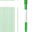 Anley 20 Pack 48" Reflective Driveway Markers, Snow Stakes with Fiberglass Pole & Hammer Cap - 4 Ft High Visibility Safety Markers Reflective Strip for Snow Plowing and Landscape (1/4" Dia, Green)