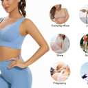 Lemef 2-Pack Seamless Sports Bra Wirefree Yoga Bra with Removable Pads for Women (XXL)