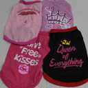 4 Pieces Girl Dog Clothes Summer Dog Shirts Cute Soft Breathable Pet T-Shirt Puppy Clothes for Small Medium Dog Girl and Cat (Medium)