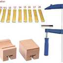 Jiayouy Guitar Bass Fingerboard Fret Press Insert Tool + 9Pcs Radian Fret Press Caul Inserts with 2pcs Wooden Soundhole Cauls, Hex Wrench