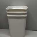 KSSKSS 3 Pack Bathroom Small Trash Can with Lid, 2.6 Gallon Slim Garbage Bin with Pop-Up Lid, 10L Plastic Wastebasket for Bedroom, Office, Kitchen, Toilet (White)