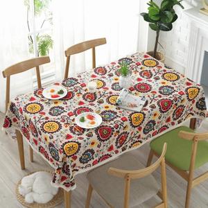 meioro Tablecloths Rectangular Tablecloth Linen Cotton Table Cloth Sun Flower Table Cover Lace Tabletop Multi-Purpose Indoor and Outdoor Home Decoration (Sun Flower, 24 x 24 Inch)