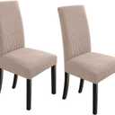 NORTHERN BROTHERS Dining Chair Covers Stretch Chair Cover Parsons Chair Slipcover Chair Covers for Dining Room Set of 2, Khaki