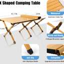 Rollingsurfer Folding Camping Table, Lightweight Roll-Up Table Aluminum Low Portable Picnic Table with Easy Carrying Bag for Outdoor, Beach, Picnic, Backyards, BBQ and Party, 45.2"L x 23.6"W x 17.3"H