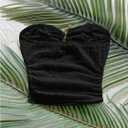 MakeMeChic Women's Bandeau Strapless Tube Top Backless Ruched Summer Sexy Cute Going Out Tops (Black, XS)
