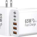 USB C Fast Charger Block, 65W GaN 6 Port USB C Wall Charger 30W Type C Charging Blocks, 3USB C+3USB A PPS/PD 3.0 Multiport Charging Cube for iPhone 17 16 15 14 Pro Max,for Galaxy S25 S24, iPad, 2 Pack