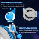 FIXFANS Pressure Washer Hose Reel with Hose, 1/4" 100ft Retractable Power Washer Hose Reel, Heavy Duty Hose Reel Auto Rewind, Wall Mounted, 3600 PSI