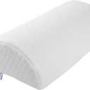 Memory Foam Back Pillow / Half Moon Lumbar Bolster Cushion For Back Pain Relief, Leg and Knee Support and Sleeping With Removeable Cover By Bluestone