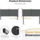 Queen Headboard Only with Adjustable Metal Legs, Faux Leather Upholstered Headboard Queen Size, Modern Stylish Headboard with Sunken Dot Design, Sturdy Bed Headboard for Bedroom, Gray